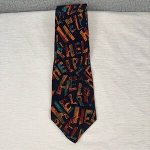 The Beatles Help Tie Mens Multicolor Vintage 1991 Silk Necktie 58"